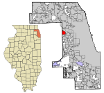 Cook County Illinois incorporated and unincorporated areas Northlake highlighted